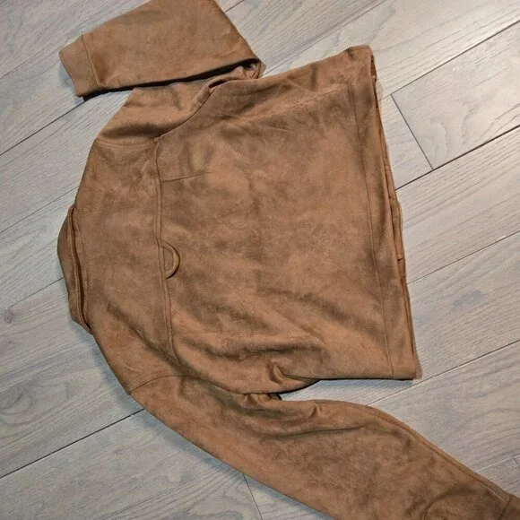 1 Sunset Lane Suede like Snap Jacket Brown Western Size L - Picture 4 of 5